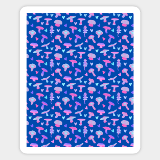 Mushroom and Heart Pattern Sticker